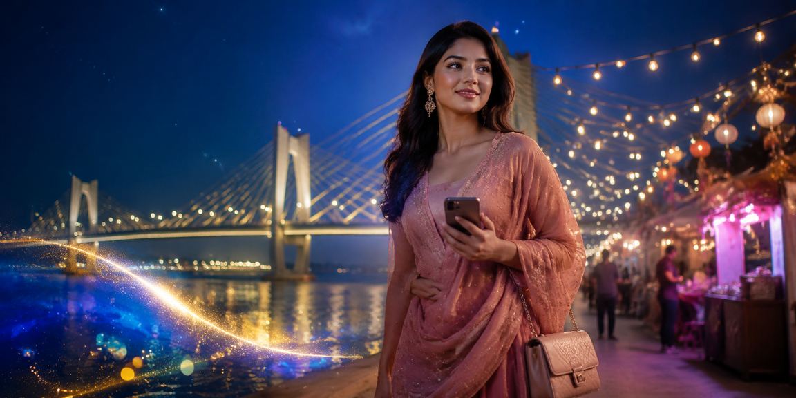 ময়মনসিংহের নাইট মার্কেটে মোবাইলে পেমেন্ট করছেন একজন ব্যবহারকারী